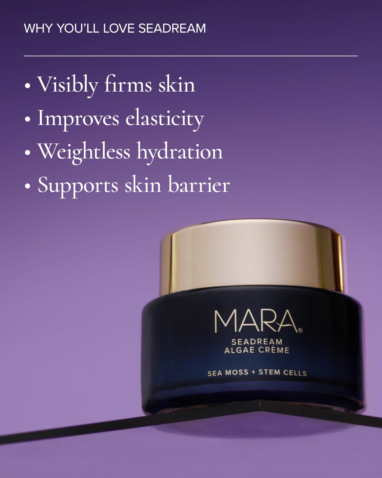 MARA SeaDream Firming Algae Crème Moisturizer – Rich Overnight Face Cream with Plumping Peptides Sea Moss & Stem Cells – Anti-Aging Moisturizer to Firm, Hydrate & Plump Skin (1.7 oz / 50 ml)