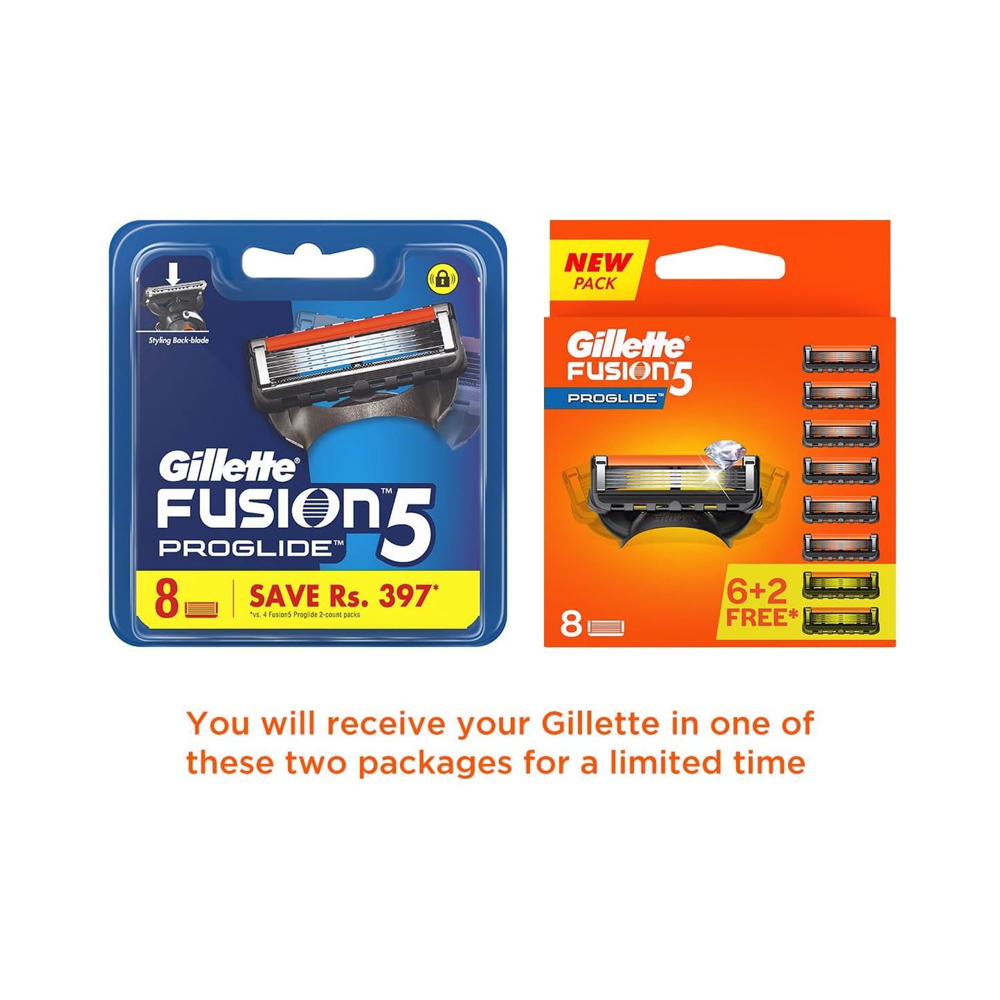Gillette Fusion5 ProGlide Men's Razor Blades, 8 Blade Refills (Packaging May Vary)