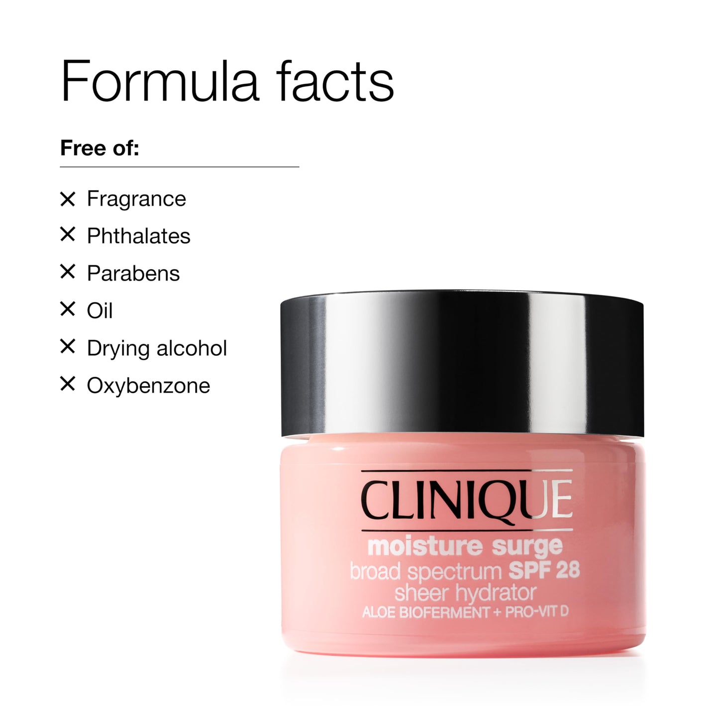 Clinique Moisture Surge Broad Spectrum SPF 28 Sheer Hydrator Face Moisturizer With Hyaluronic Acid, Aloe Bioferment + Provitamin D | Hydrating + Protecting, 1.7 Ounce
