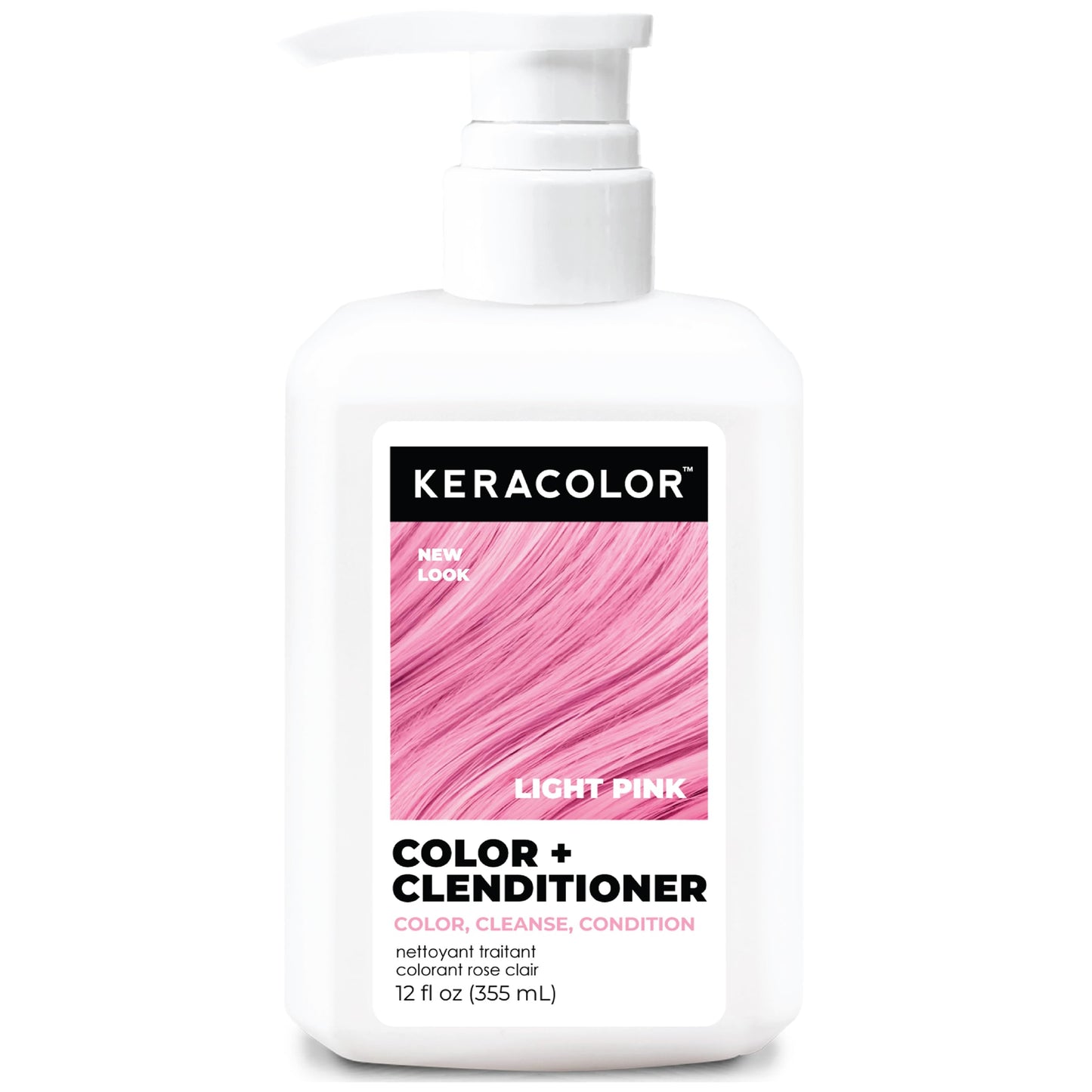 Keracolor Clenditioner LIGHT PINK Hair Dye - Semi Permanent Hair Color Depositing Conditioner, Cruelty-free, 12 Fl. Oz.