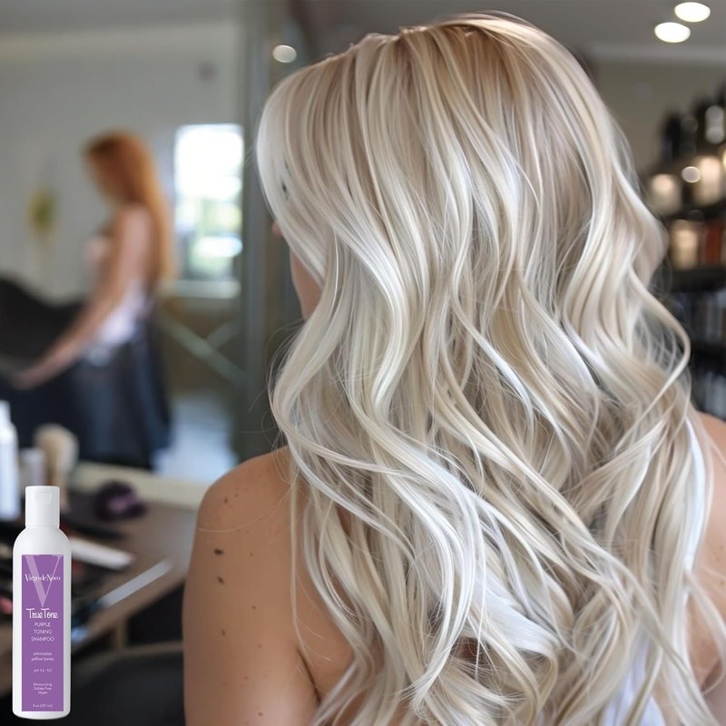 Virgo de Novo Purple Toning Shampoo - Neutralizes Yellow & Brassy Tones | Brightens Blonde, Silver & Grey Hair - 8 oz