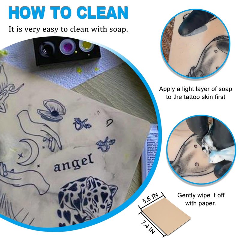 Emalla 3MM Tattoo Skin Practice - 12Pcs Premium Silicone Fake Skin for Tattoo Training 7.48"x5.6" Double Sides 3mm Fake Skin for Beginners and Artists