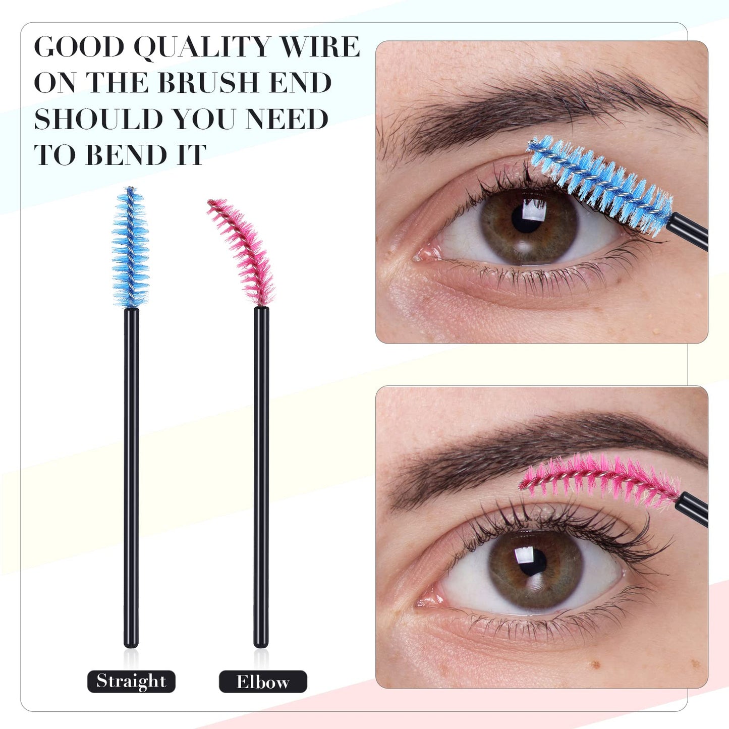 1000 Pcs Disposable Eyelash Mascara Brushes Mascara Wand Eyelash Spoolies Brush Applicators Eyebrow Comb for Eye Makeup Lash Extension, 3.86 Inches, 10 Color