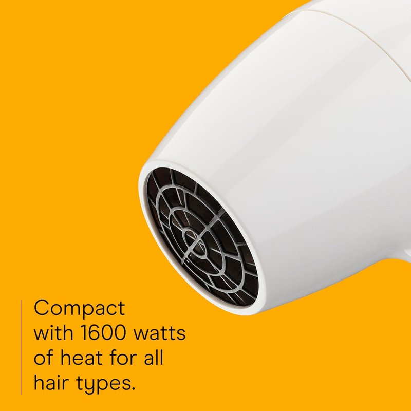 Conair Wall-Mount Hair Dryer - 1600W with LED Nightlight | 2 Heat & 2 Speed Settings, White