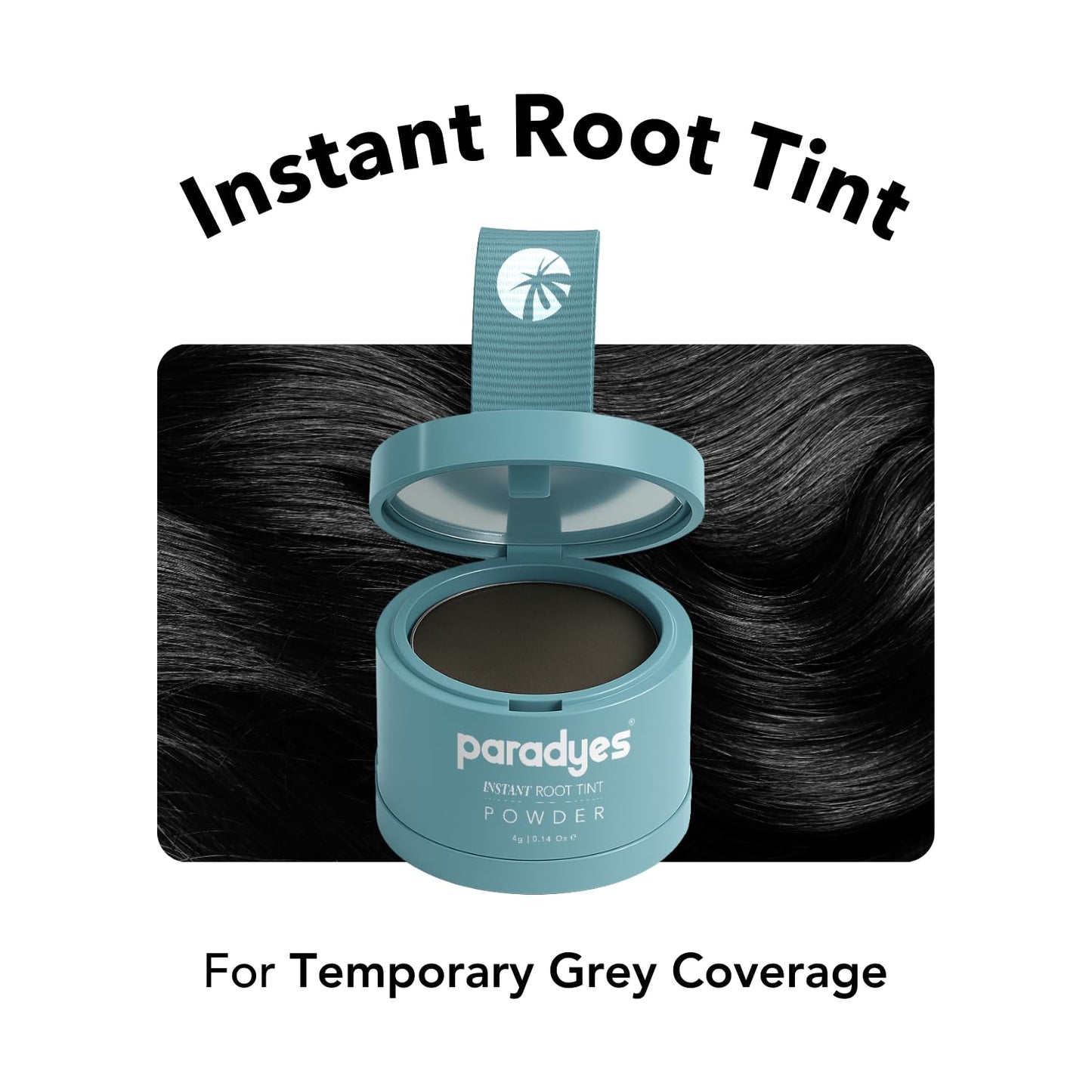 Paradyes Instant Root Tint Hairline Powder - Root Touch Up Hair Color for Gray Coverage - Bald Spot Concealing Hair Powder for Women & Men - 24-Hour Stain-Proof - Natural Black - 0.14 Ounce