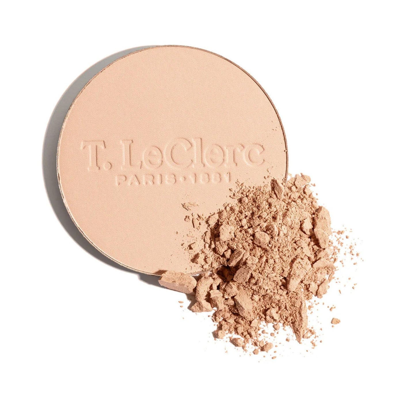 T. Leclerc Compact Pressed Powder - Super-Blendable Face Makeup Longwear Portable Matte Finish Radiant Natural Medium to Full Coverage Airbrushing Mineral Base For Pores & Imperfections (Sable)
