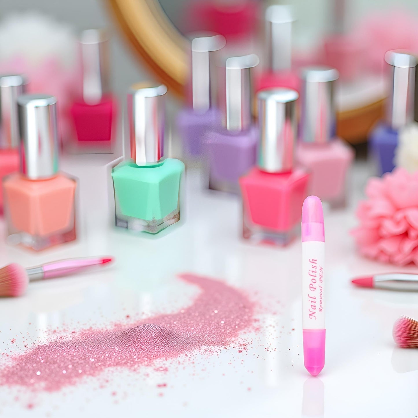 1Pc Nail Erase Pen Removable Head Nail Polish Cleaning Plastic Manicure Corrector Pen for Manicure Fingernail Home Salon Use Nails Polishs,Foot, Hand and Nails Care (Pink 6g)