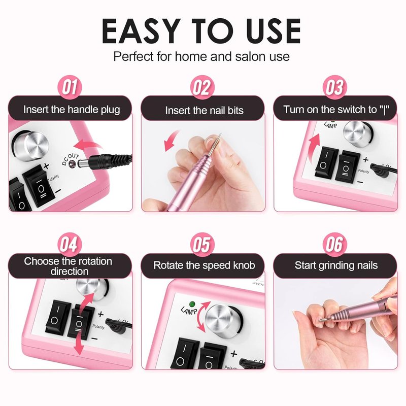 Professional Electric Nail Drill Machine - 120Pcs Clear Nail Color Swatches for Gel Polish | Finger & Toe Nail Care