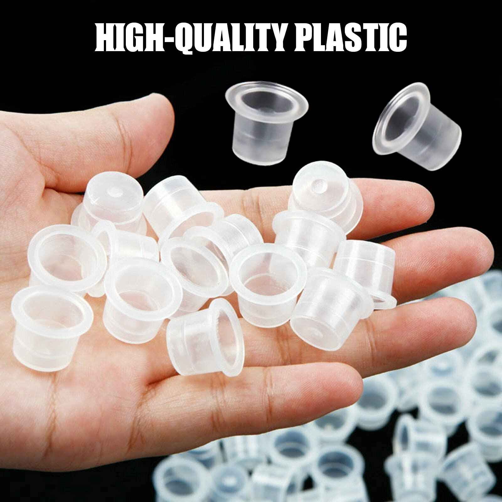 Narkysus Tattoo Ink Cups 1000Pcs Disposable Large Tattoo Ink Caps Plastic Tattoo Pigment Ink Cups Microblading Cups Permanent Makeup Container Cups for Tattoo Ink, Tattoo Needles, Tattoo Supply
