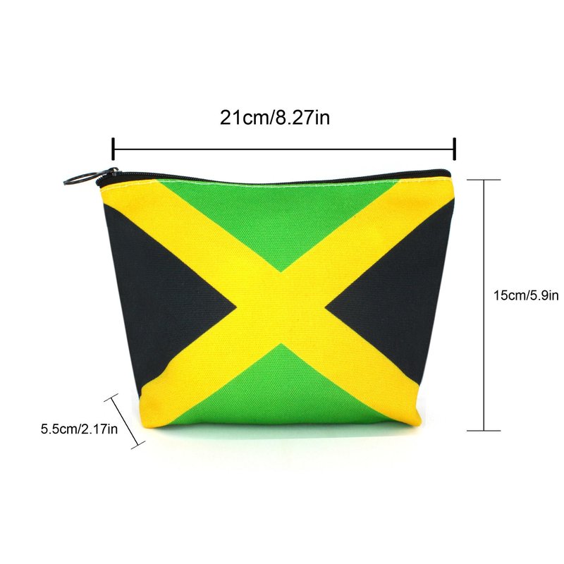 VOARYISA Canvas Makeup Bag Travel Toiletry Bag Makeup Bag for Women Girls Jamaica Flag Reggae(Jamaican-20PCS)