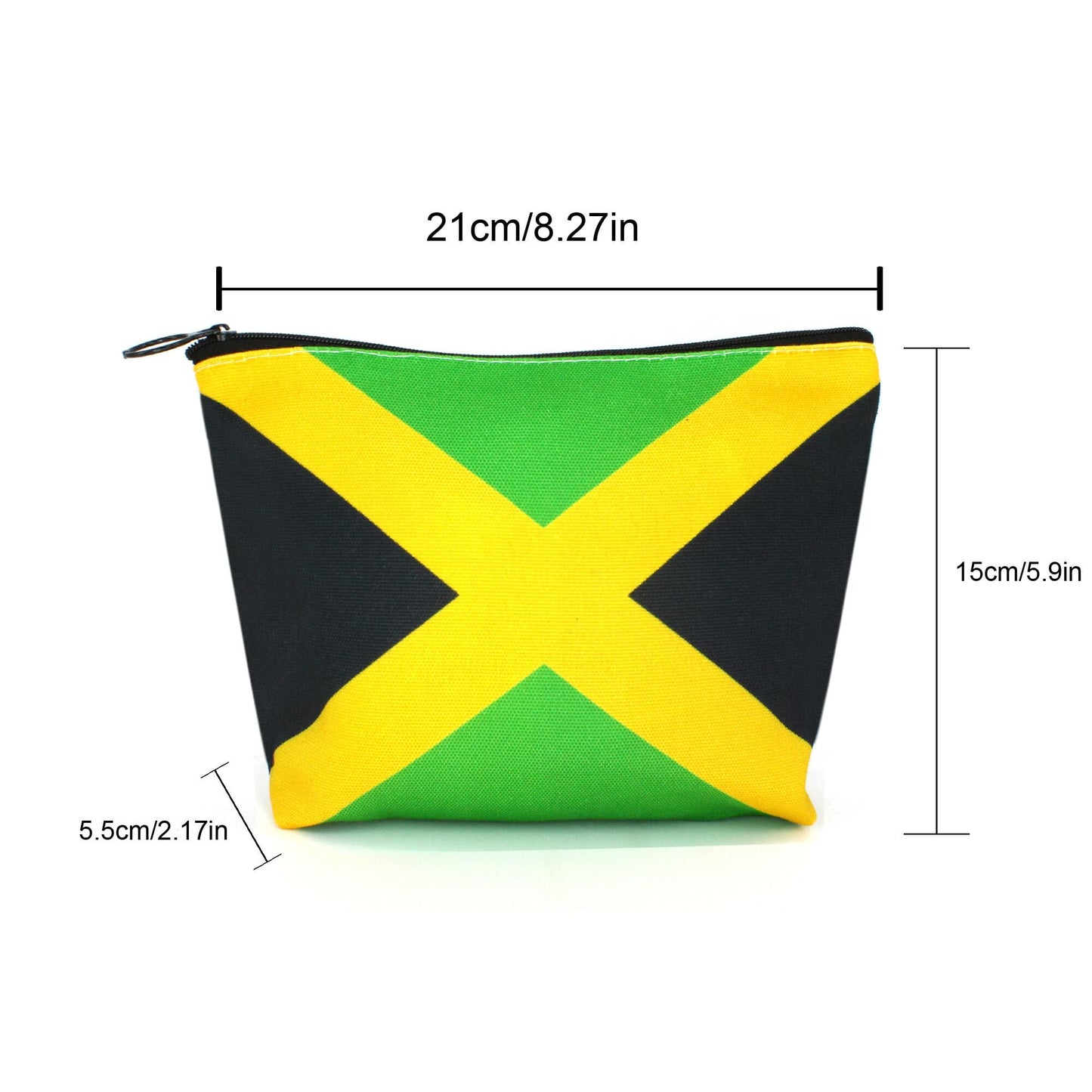 VOARYISA Canvas Makeup Bag Travel Toiletry Bag Makeup Bag for Women Girls Jamaica Flag Reggae(Jamaican-10PCS)