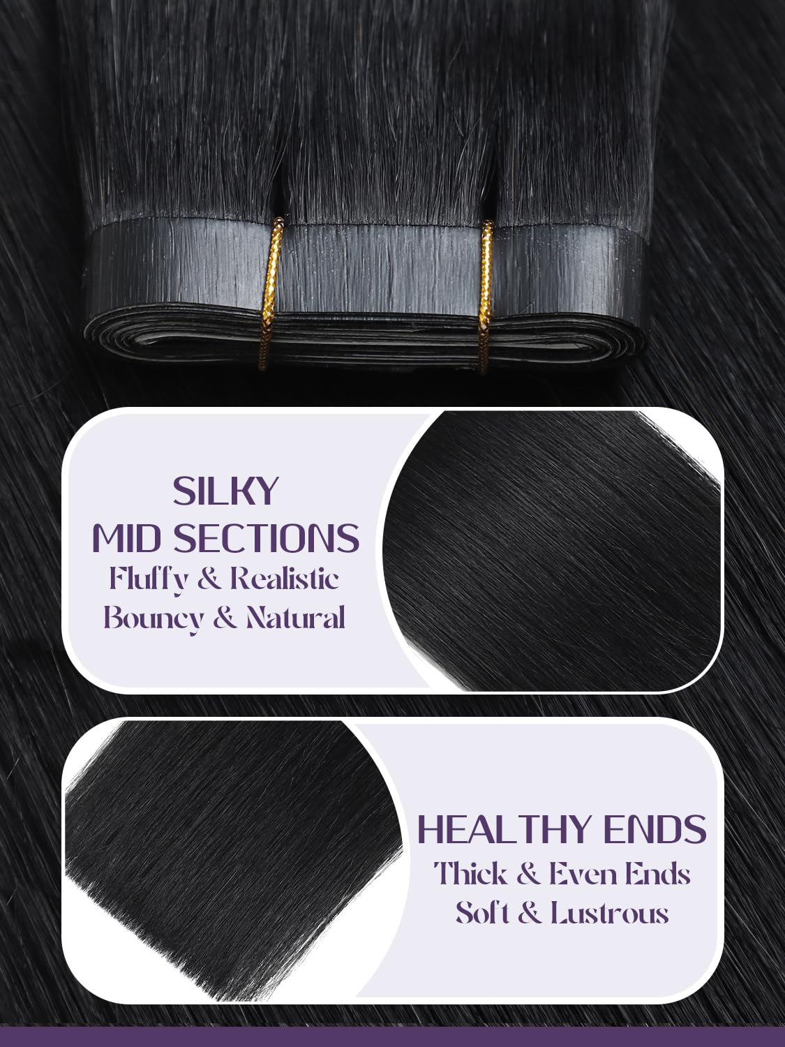 Anrosa 16 Inch Long Weft Tape in Hair Extensions Human Hair Invisible Silky Wide Tape in Extensions for Women Light Brown with Platinum Blonde Color 50G