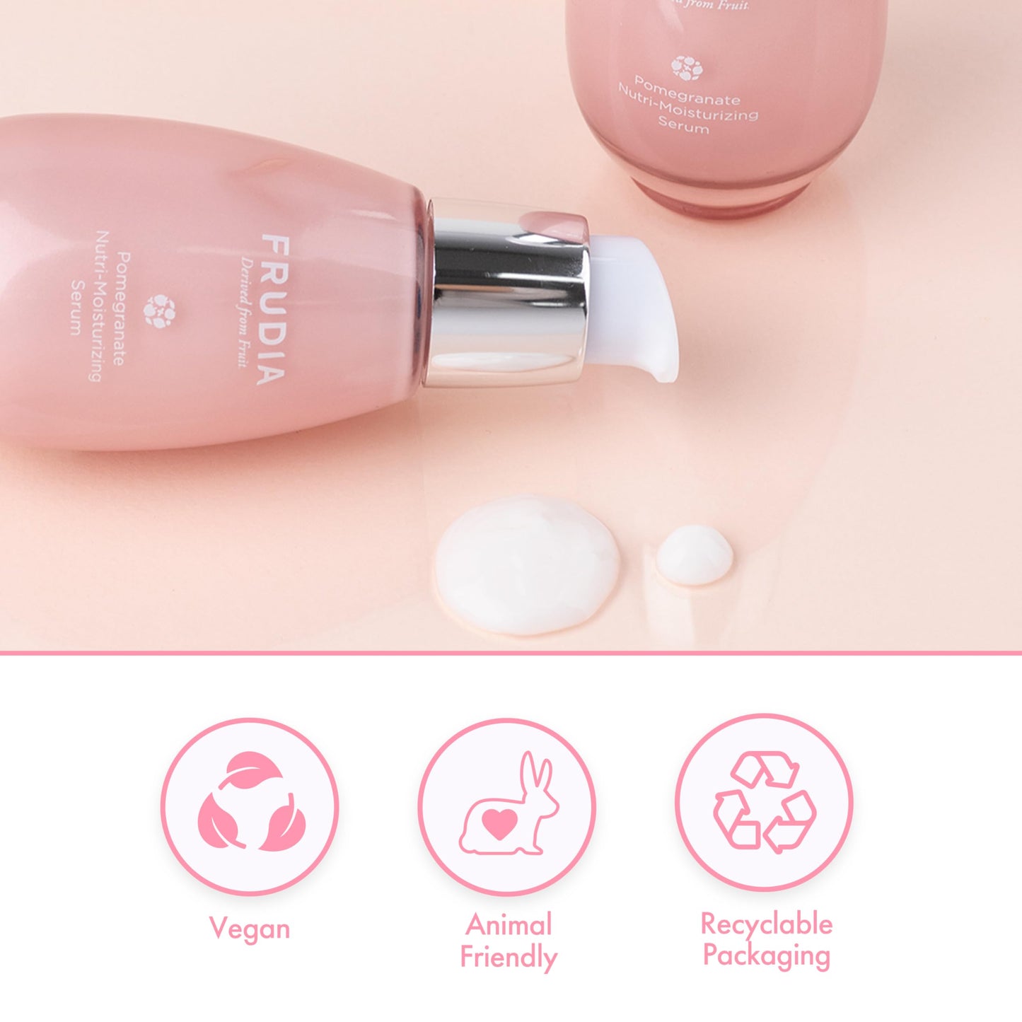 FRUDIA Pomegranate Nutri-Moisturizing Face Serum (1.76 oz) – 64% Pomegranate Extract & Vegan Collagen for Firming | Anti-Aging Korean Face Serum for Radiant & Youthful Skin
