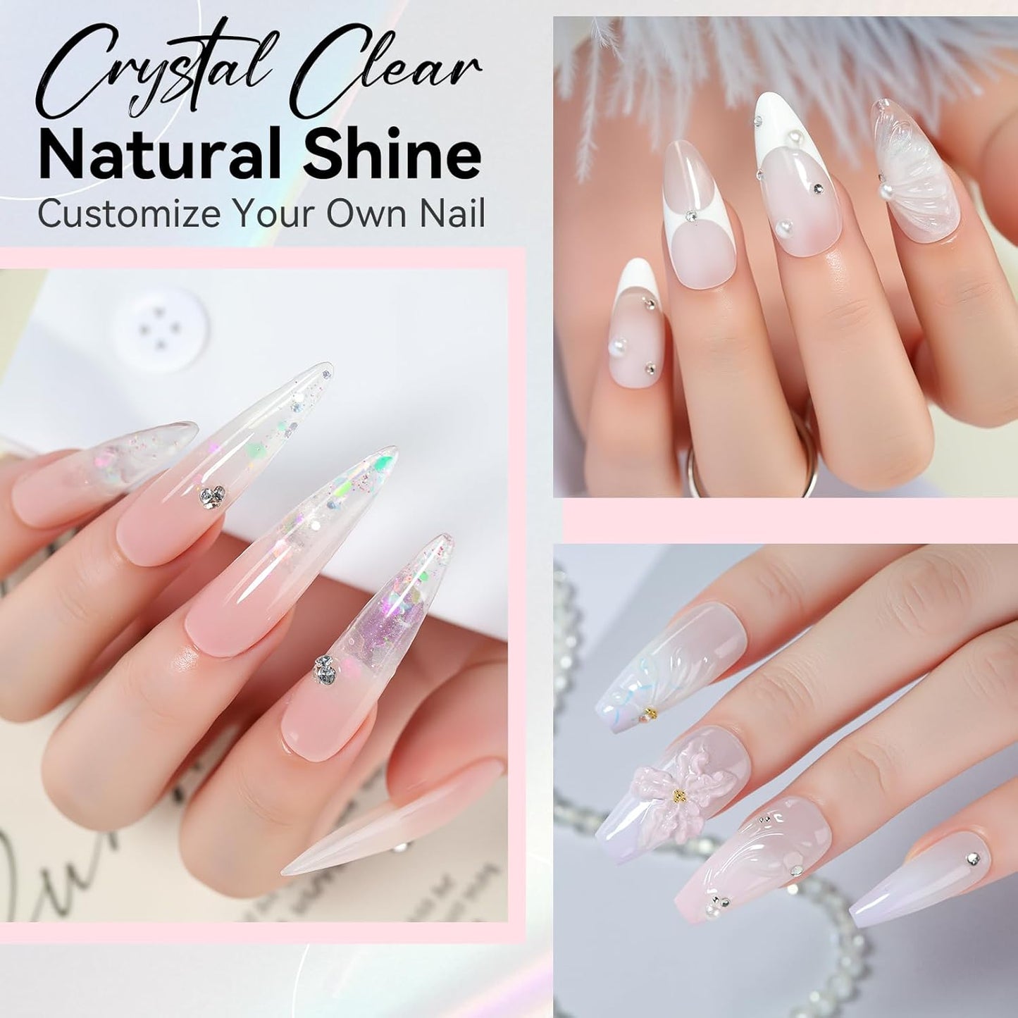 Makartt Poly Nail Gel: Clear 50ML Gel Builder for Natural-Looking Strengthener 3D Molding Gel for Trendy Nail Art-Long-Lasting and Easy to Use Supplies