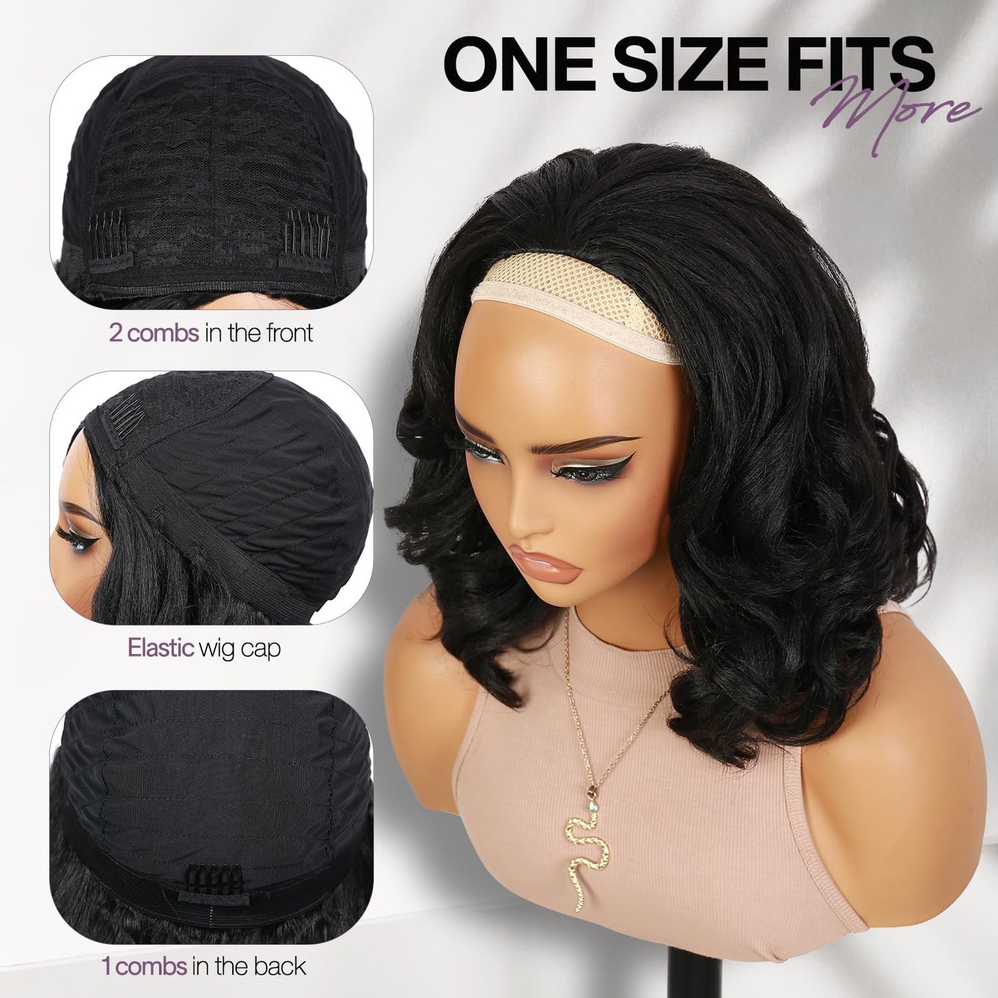 FANCEE Yaki Curly Half Wig Loose Curly Synthetic Kinky Straight Wig With Curly End for Black Women DIY Hair Style