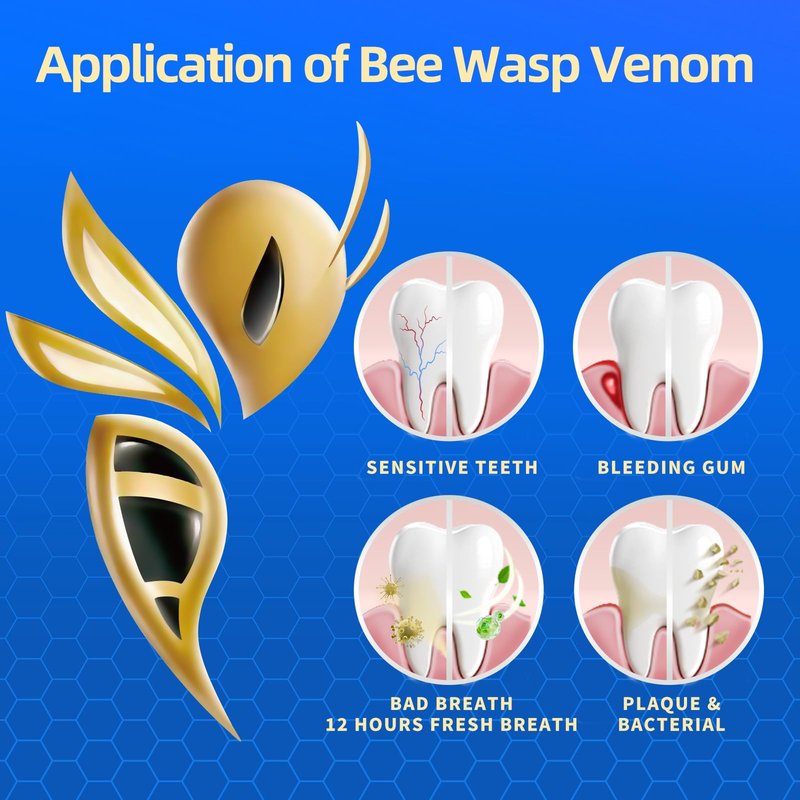 KeLeek 3-Pack 7X Turbo Whitening Hydroxyapatite Bee Wasp Venom Toothpaste for Enamel,Sensitive Teeth,Anti-Gingivitis,Anticavity,Antiplaque -150 MIN Fresh Breath