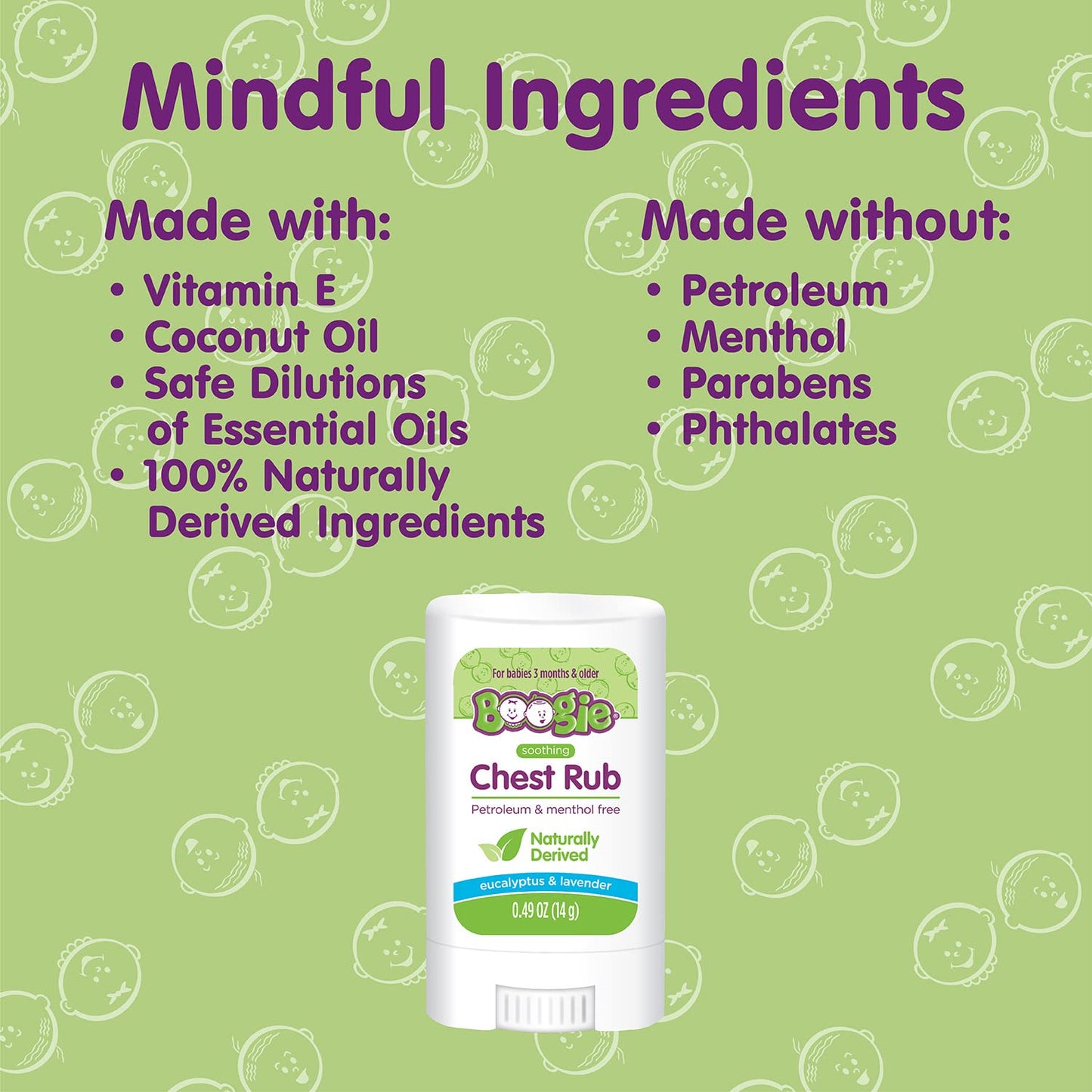 Boogie Soothing Chest Rub Stick for Babies and Kids - 0.49 oz - Soothing Relief for 3+ Months - Made with 100% Naturally Derived Ingredients - Baby Essentials