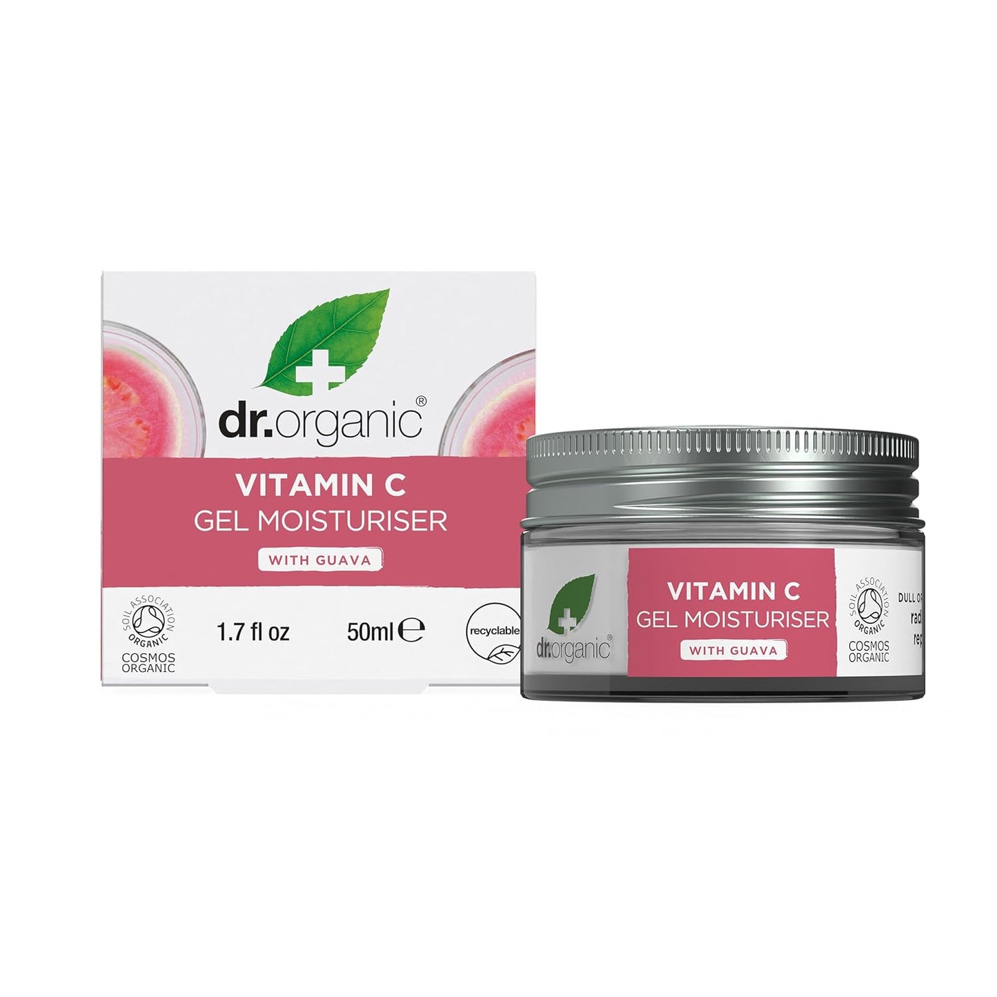Dr. Organic Vitamin C Gel Moisturizer - Brightening & Hydrating for Dehydrated Skin | 50 mL / 1.7 fl oz