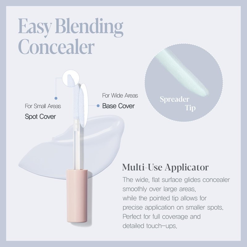 Espoir Easy Blending Concealer #3 Petal | Seamless Coverage & Natural Shades for Daily Use, Easy-to-Blend, Soft Texture, Long and Pointed Tip for Precise Application, Korean Makeup, 0.35 oz.