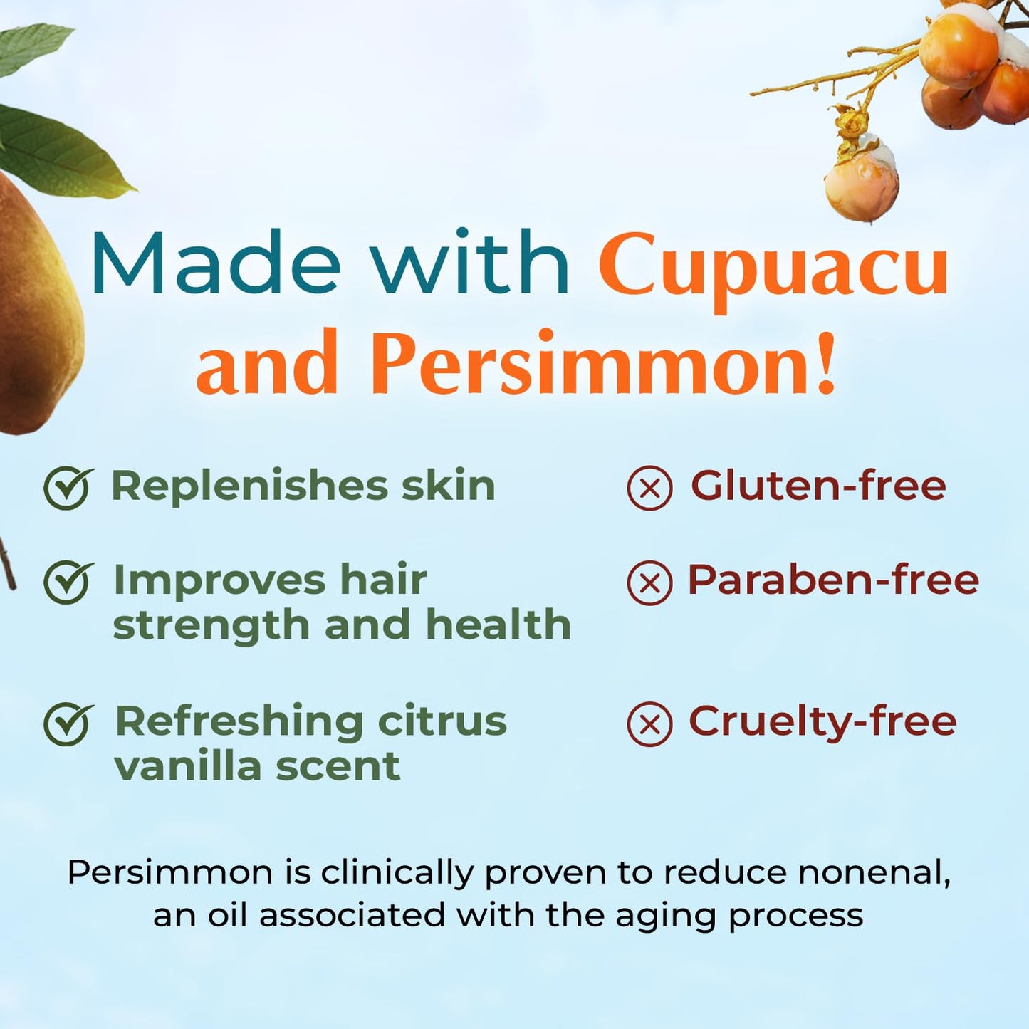 Citrus Plus Elder Shampoo & Body Wash - Deodorizing Formula with Persimmon | 16 oz Leak-Proof Cap