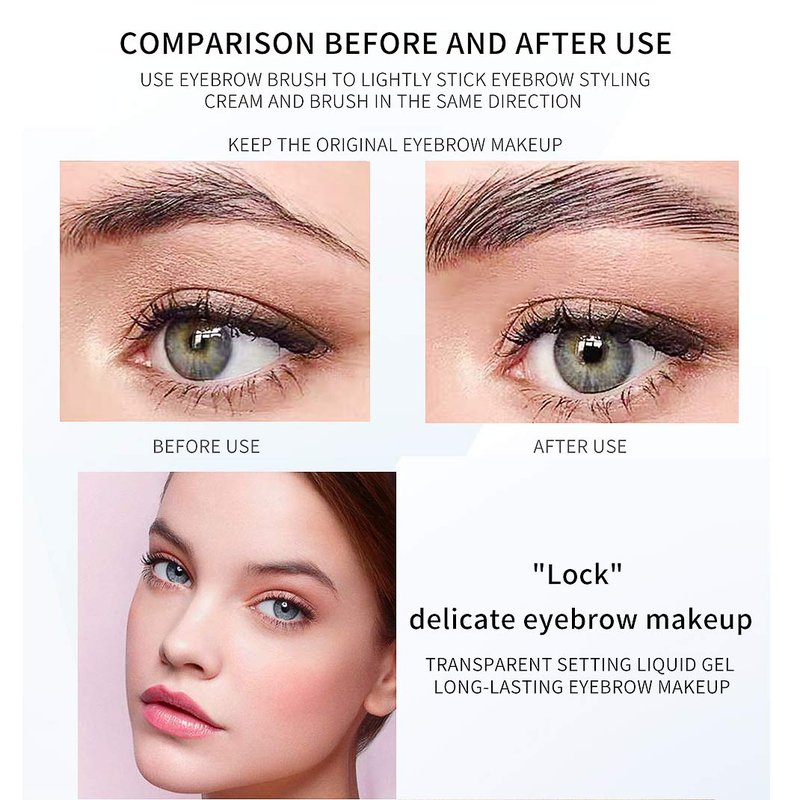 Clear Eyebrow Setting Gel - Waterproof Brow Fix Gel for Long-Lasting Styling | 2 Pack, 1.81oz