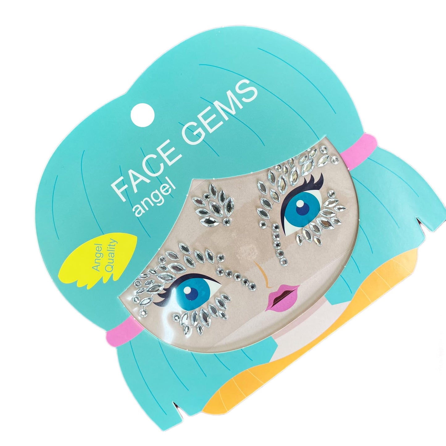 Mermaid Face Gems,Rhinestone Angel Face Bindi Decorations Jewels Face Glitter Crystal Sticker for Kids,2-Pack