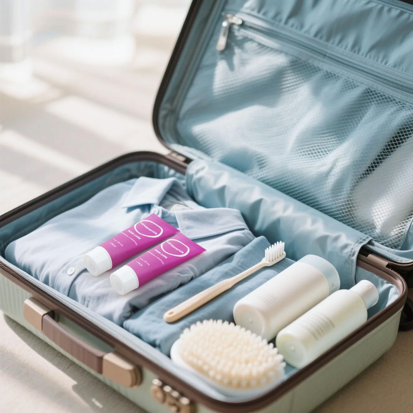 Travel Size Conditioner in Bulk, Individually Wrapped Mini Hair Sample Trial Small Conditioner for Men Women Essential Toiletries Amenities for Hotel Guests Shelter/Homeless/Charity 1 oz (100 Pack)