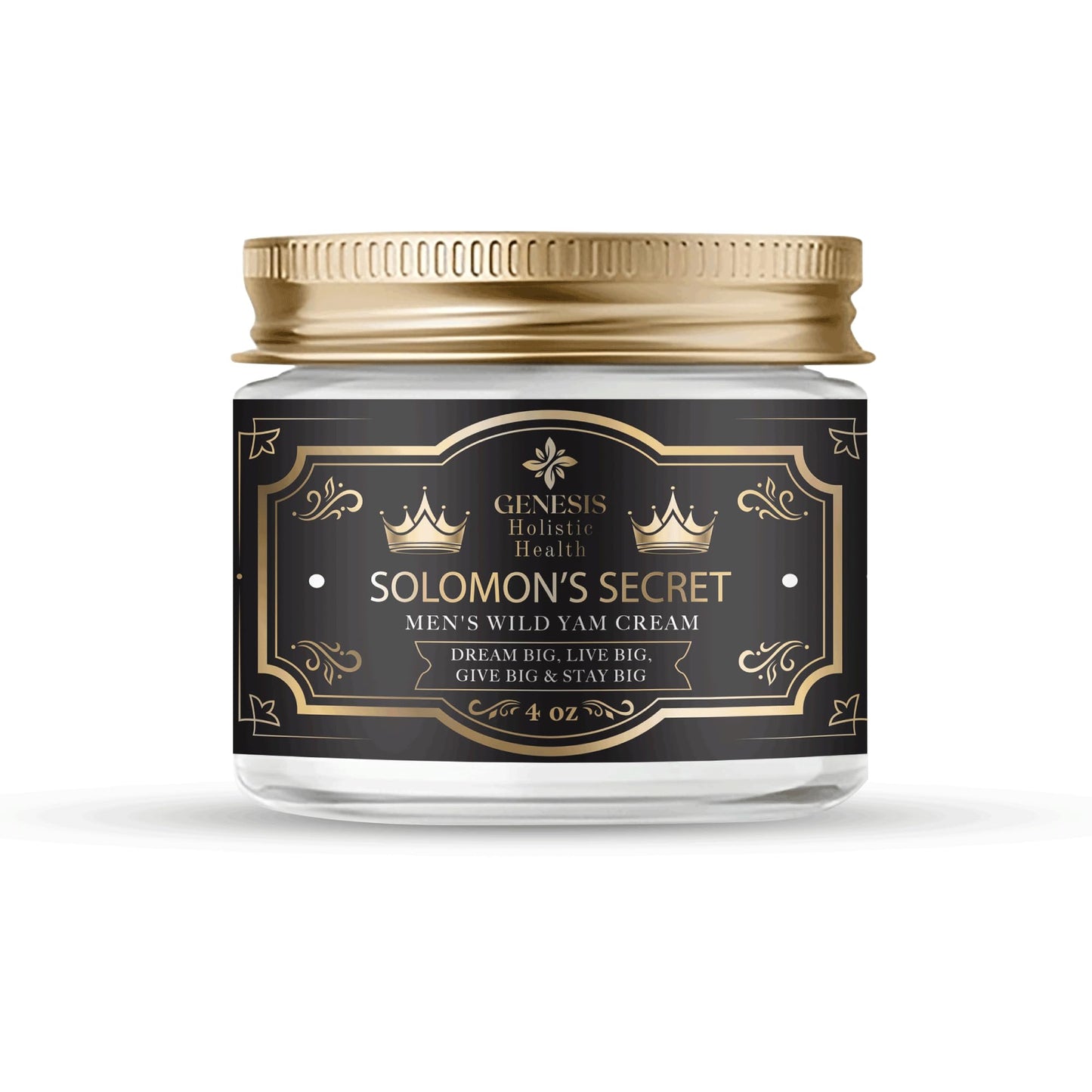 Genesis Solomon’s Secret Men’s Wild Yam Root Cream 4oz, Organic Yam Cream for Men with Maca, Chaste Tree Berry and Red Clover, Fast-Absorbing, Non-Greasy, Made in USA