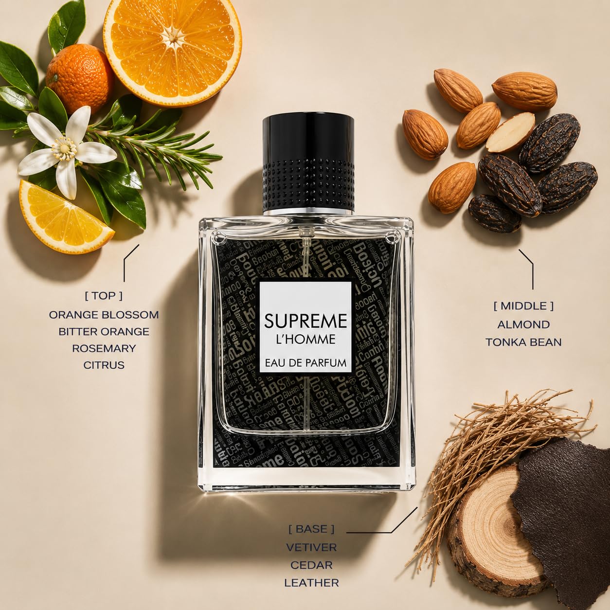 Fragrance World Supreme L'homme Eau De Parfum Spray for Men, 3.4 Ounce