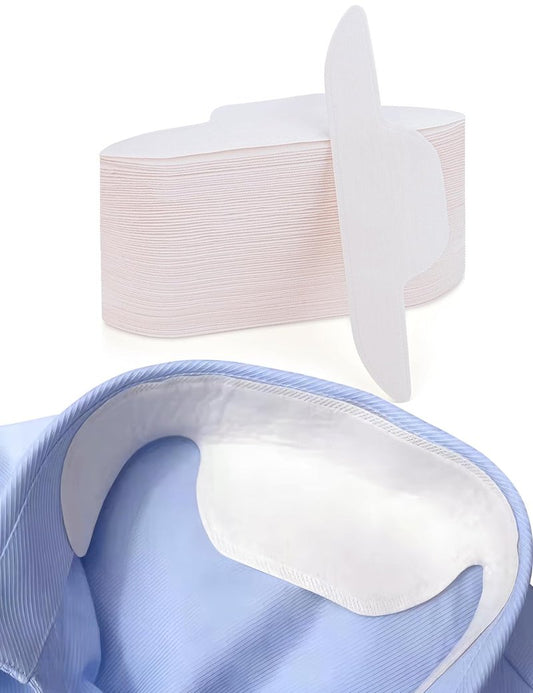 Disposable Collar Protectors - Self-Adhesive Sweat Pads for Shirts | 80 PCS Invisible Neck Liner for All-Day Freshness
