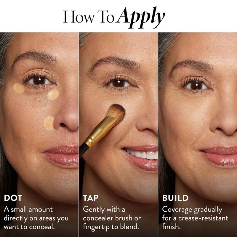 Ideal Fix Under Eye Concealer for Mature Skin - Full Coverage, Anti-Aging | 1 Porcelain - Hydrating & Crease-Free