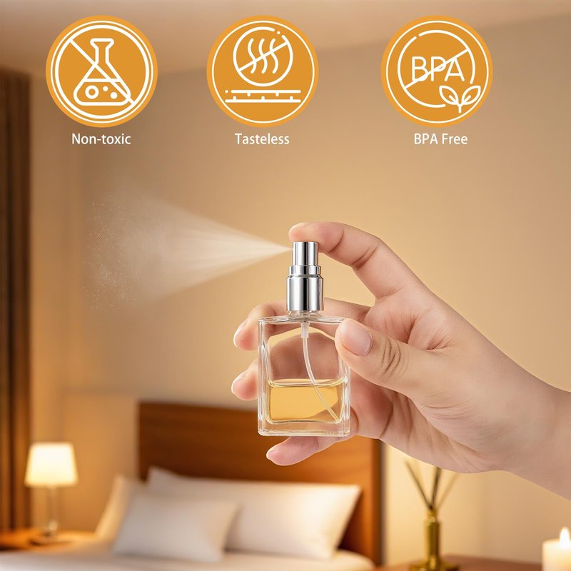 Seuqhck 20 Pack Clear Glass Perfume Bottle, 15ml Fine Mist Atomizer Spray Bottles, Empty Small Refill Fragrance Bottles with Droppers and Funnels for Travel Cleaning Face Body Essential Oil, Liquid