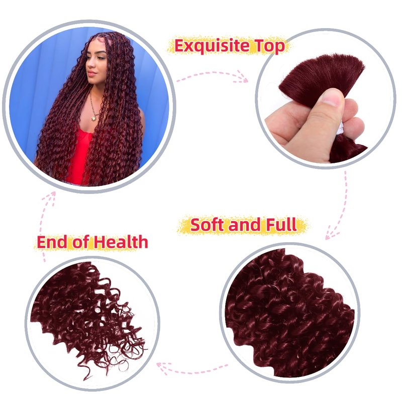 Human Braiding Hair Deep Wave Bulk Human Hair for Braiding Bohemian Knotless 2 Bundles 100g 18Inch No Weft 10A Brazilian Virgin Human Hair Extensions Curly Bulk Human Hair for Boho Braids