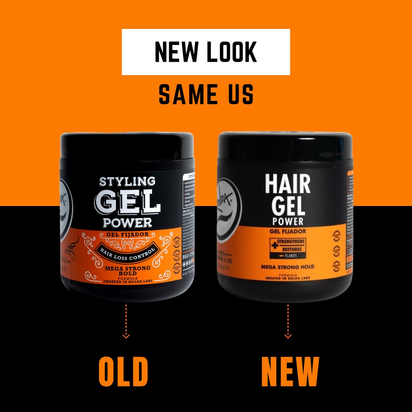 Rolda Power Strong Hold Hair Gel for Men - Styling Gel Formula for Wet Look - High Shine, Strengthening & Hair Loss Control - Alcohol & Residue Free (35.2 oz)