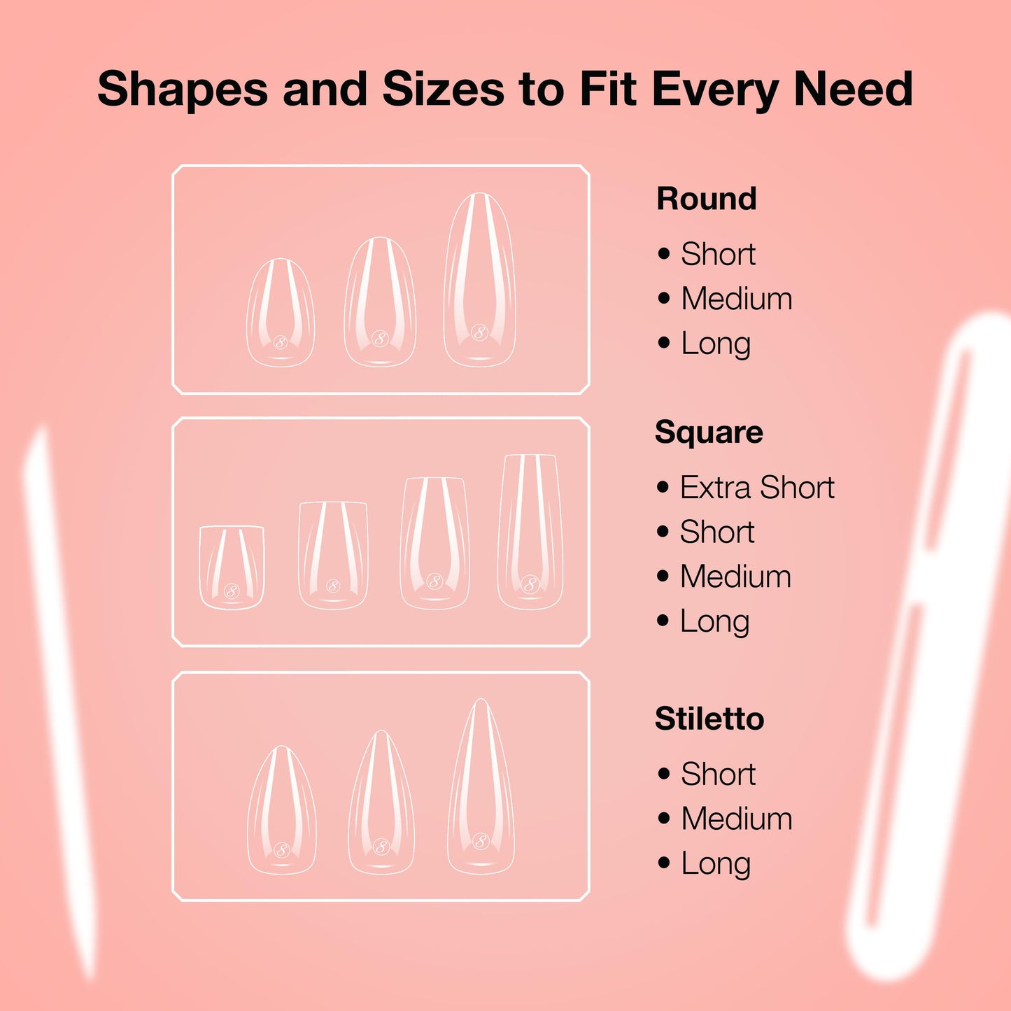 Cre8tion Soft Gel Nail Tips, Short Almond Shape, 602 Tips in 14 Sizes (00-9) for Professional Nail Extensions