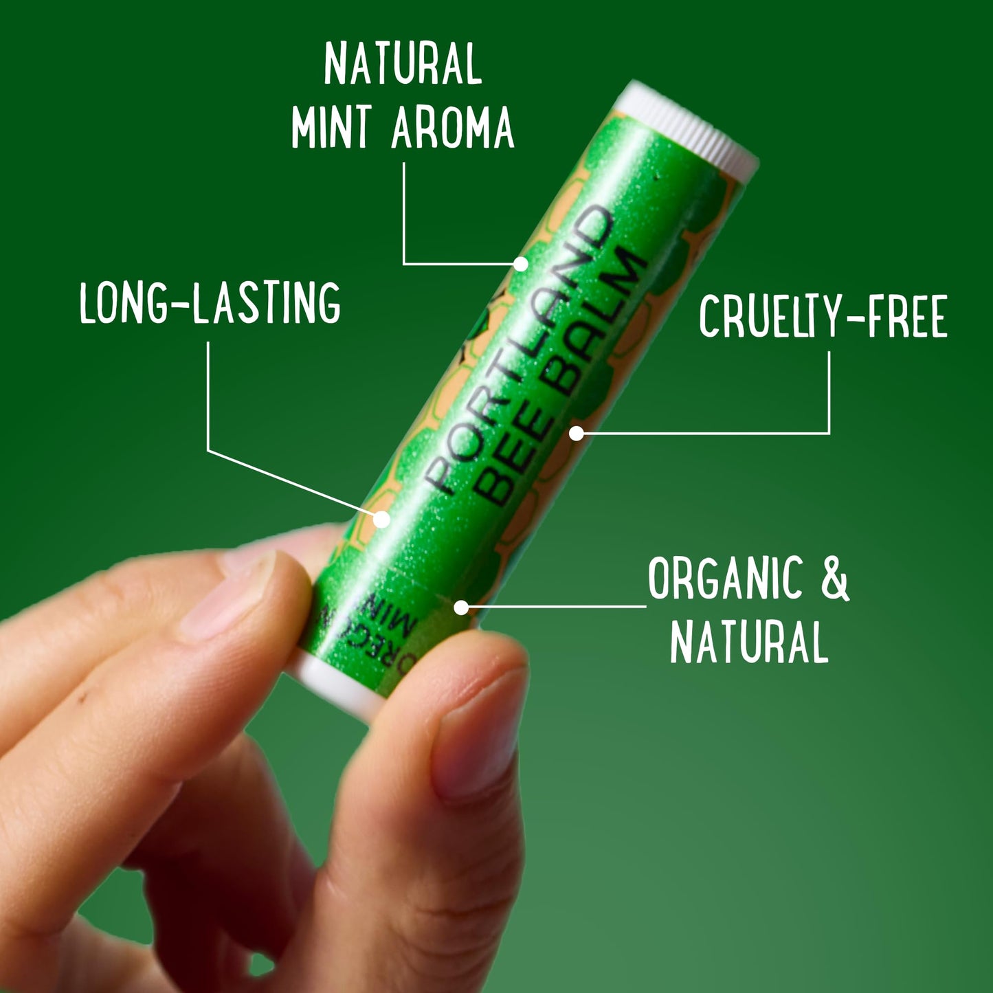 Portland Bee Balm All Natural Handmade Beeswax Lip Balm with Organic Coconut and Olive Oil (Oregon Mint) - 9 Count | Natural Lip Balm, Cruelty Free, Plastic Neutral, | Organic Lip Balm