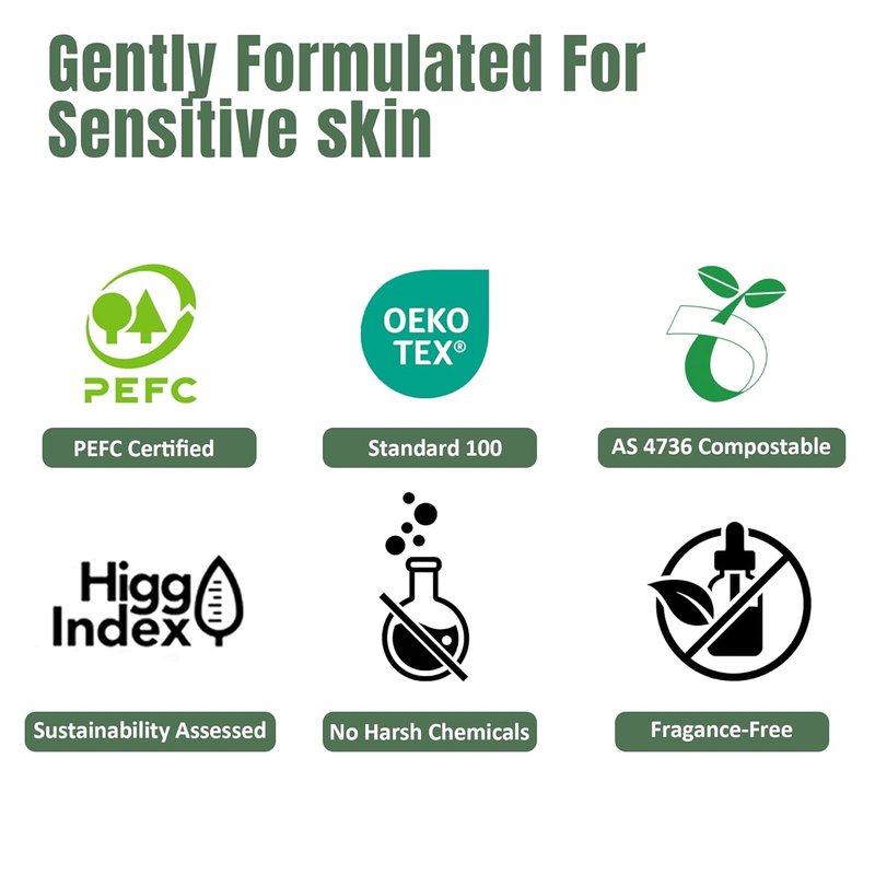 Disposable Face Towels - Extra Large Biodegradable 12x10 Inch Lint-Free Wipes for Sensitive Skin | 50 Count
