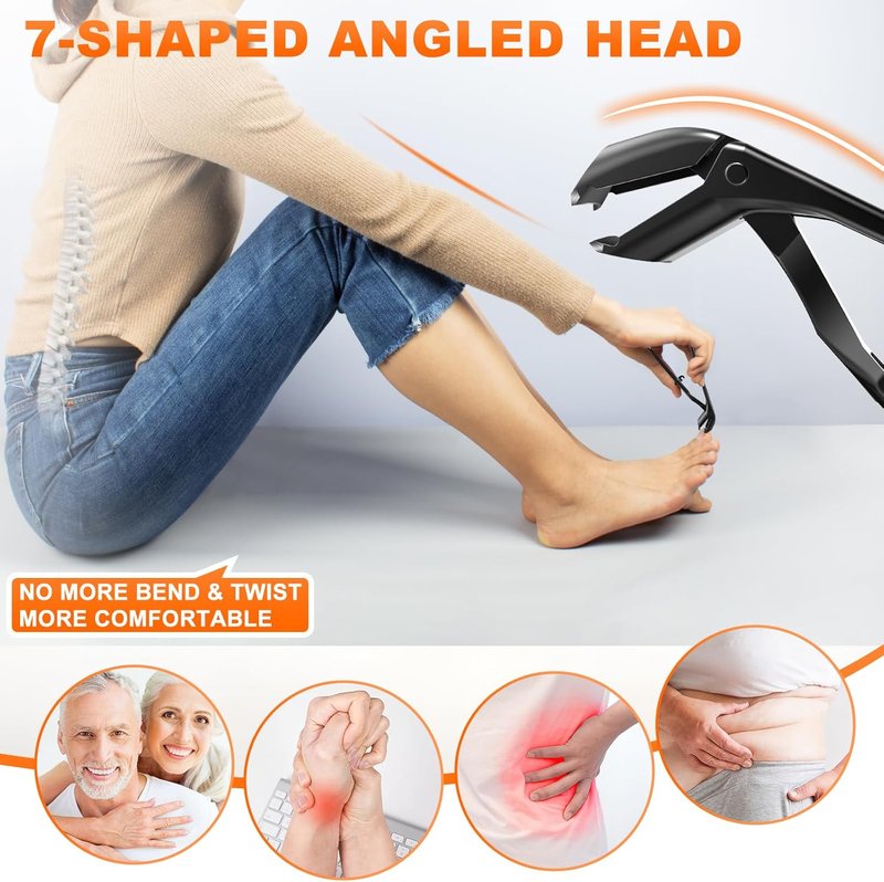 Ingrown Toenail Clippers - Angled Head Nail Clipper Set for Thick Toenails | Ideal for Seniors & Men