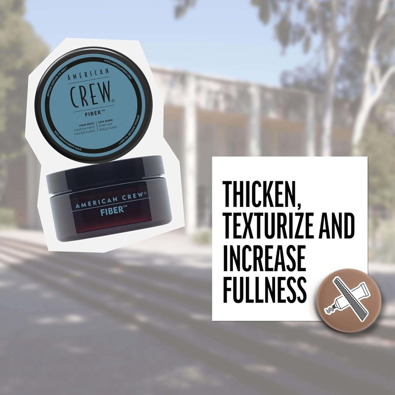 American Crew Men's Hair Fiber - High Hold, Low Shine Styling Gel | Travel Size 1.7 oz