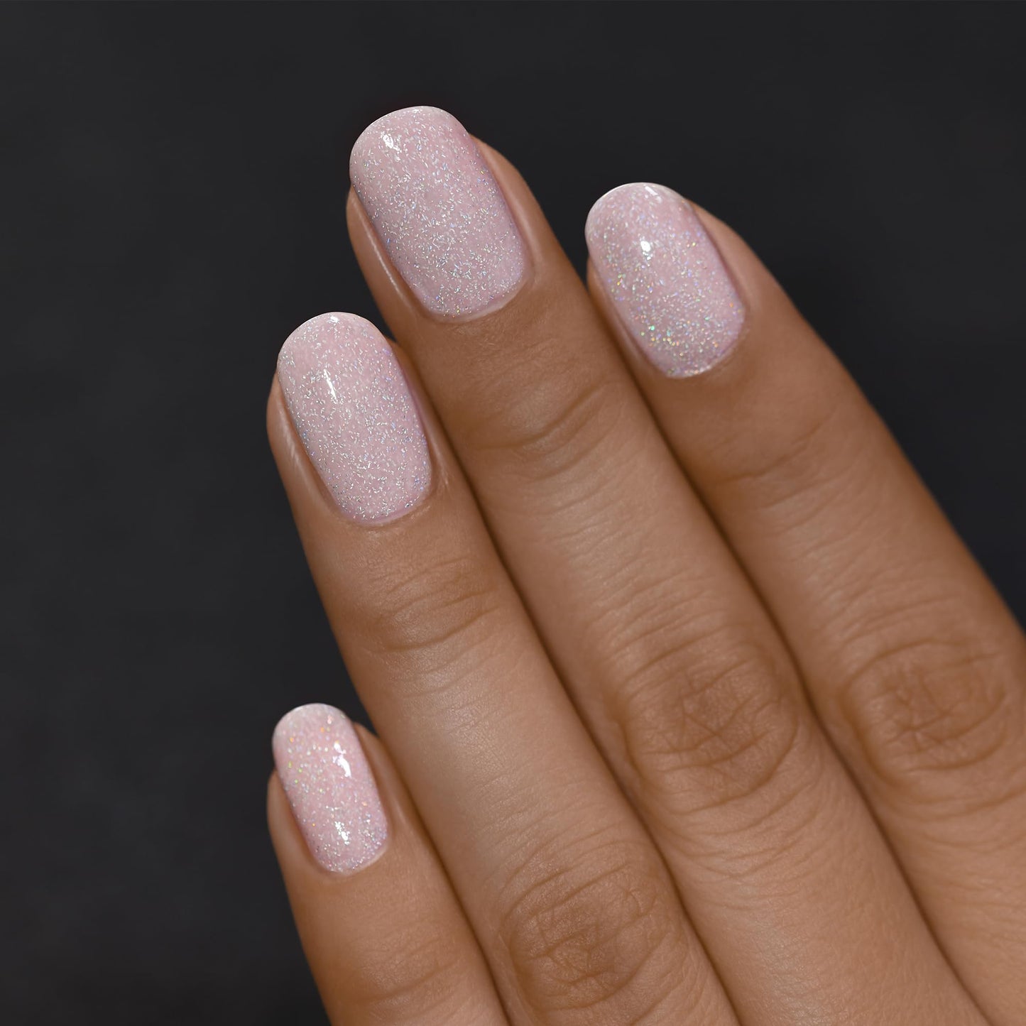 ILNP Birthday Suit - Cashmere Pink Holographic Nail Polish, Sparkly Neutral Nude, Chip Resistant Manicure, Non-Toxic, Vegan, Cruelty Free, Non-Gel