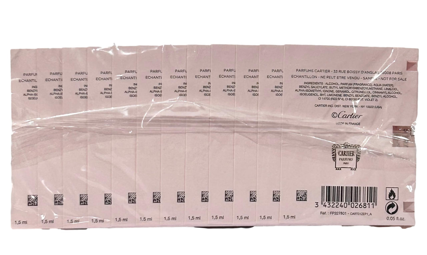 CARTIER 12 Pk Baiser Vole Eau De Parfum Perfume Sample .05 Fl Oz / 1.5 Ml NEW