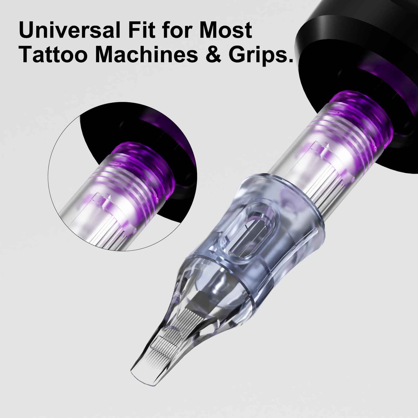 BRONC 50PCS Tattoo Cartridge Needles 1009RL - 9RL #10 Bugpin 0.30mm 9 Round Liner Disposable Tattoo Needles for Rotary Tattoo Machines