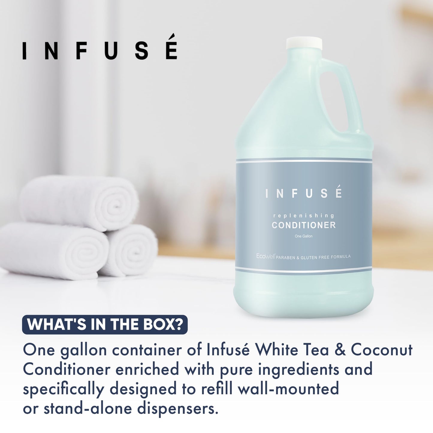 H2O Tropical Infuse Hotel Conditioner | 1 Gallon | For Hospitality & Vacation Rentals to Refill Dispensers | (Single Gallon)