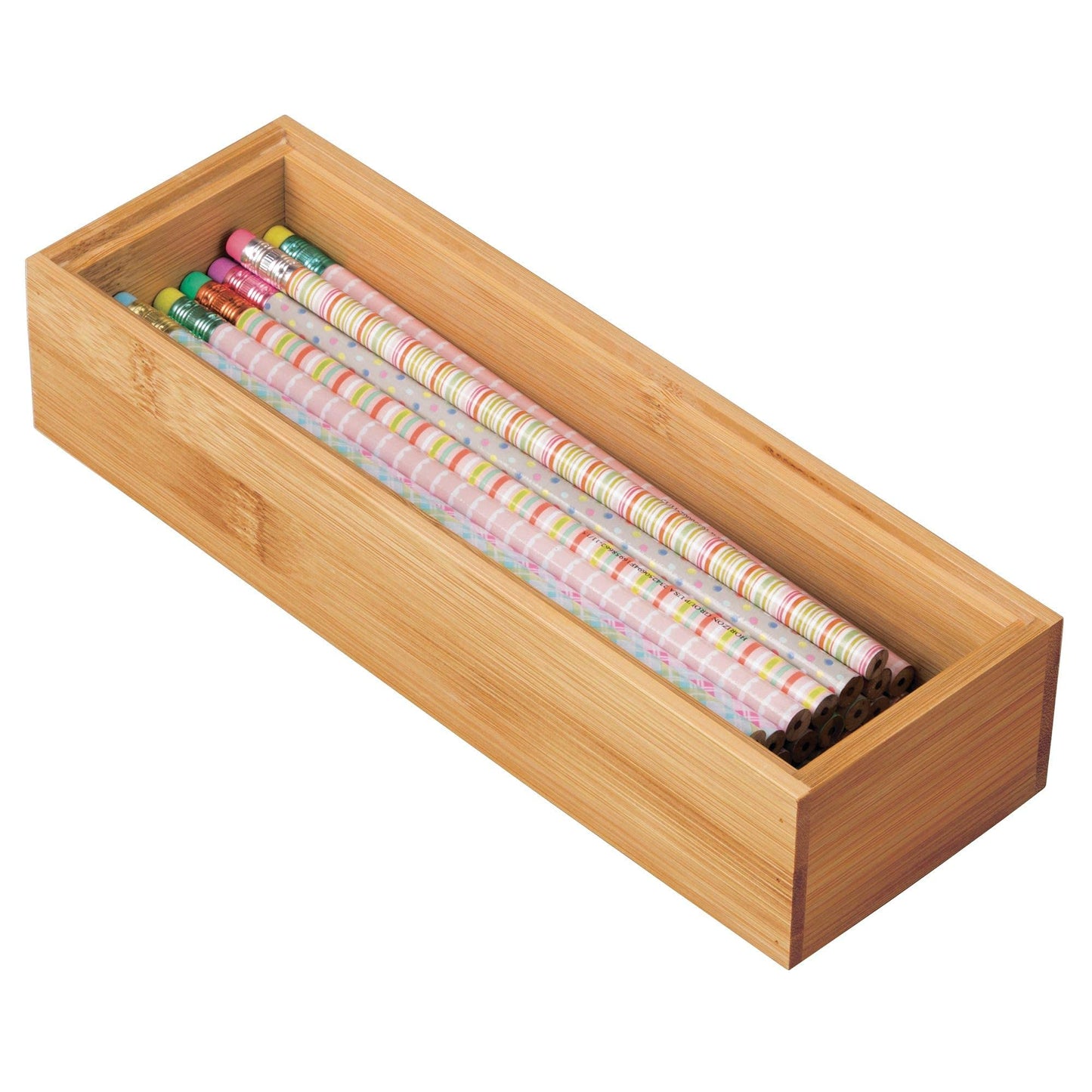 iDesign 41840 InterDesign Bamboo Stackable Box 3” x 9” x 2” Formbu Drawer Organizer - 3" x 9" x 2", 3" x 9"