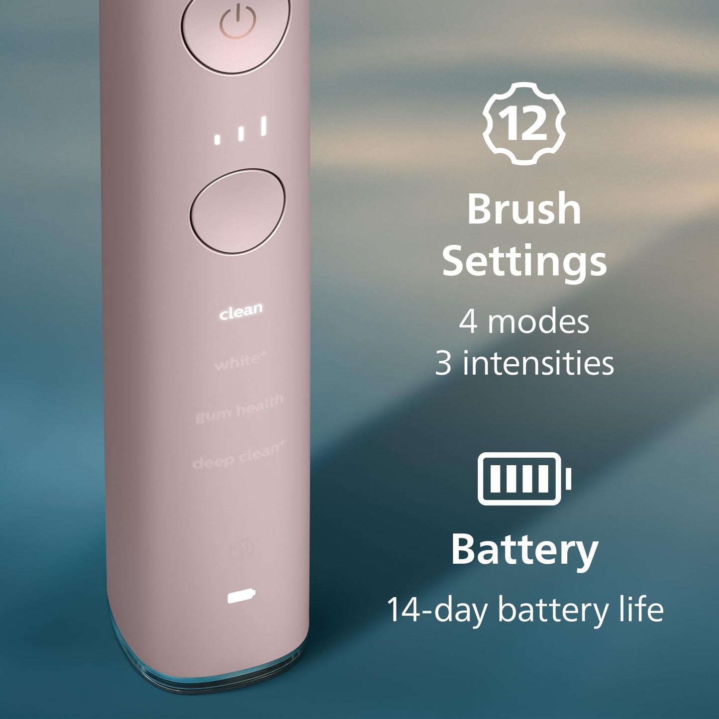 Philips Sonicare DiamondClean Smart 9300 Electric Toothbrush - Sonic Toothbrush with App, Pressure Sensor, 12 Brushing Settings, Replacement Reminder, Travel Case, Pink, Model HX9903/25