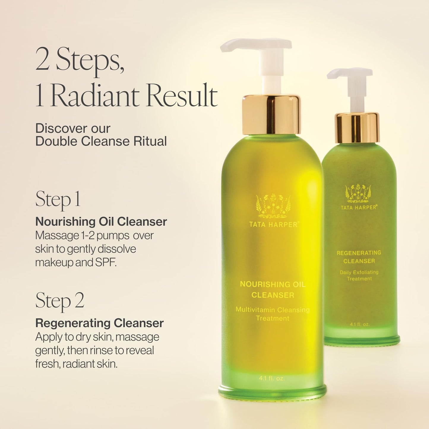 Tata Harper Nourishing Oil Cleanser, Gentle Makeup Removing Cleanser, Cleansing Oil, Natural Skincare, 125ml