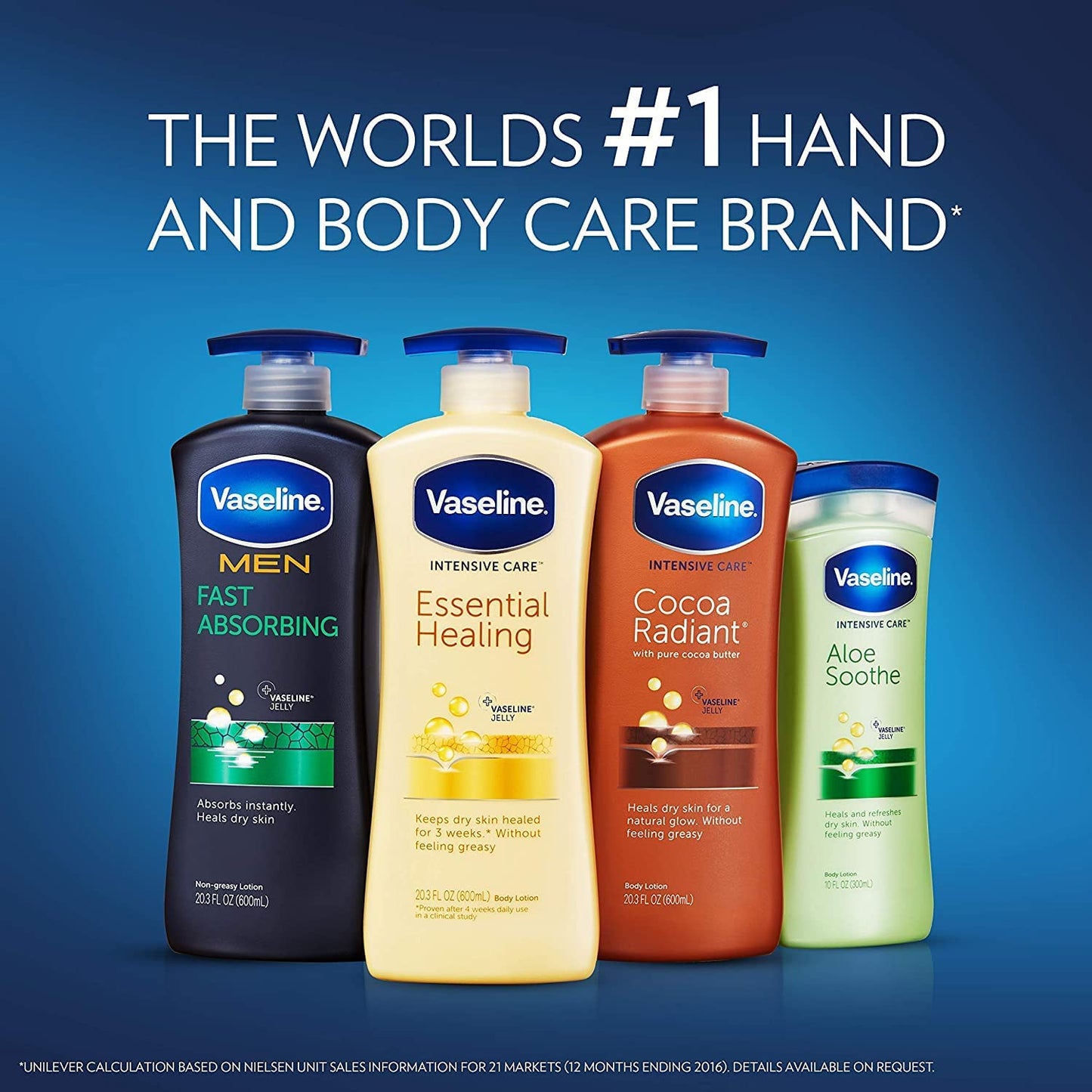 Vaseline Intensive Care Essential Healing Body Lotion, Moisturize Dry Skin, Proven Effective Healing Skin Care, Noticeably Healthier Looking Skin, 20.3 oz Pump Bottle 2 Pack
