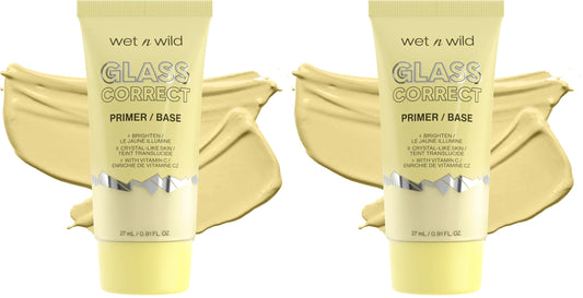 wet n wild Prime Focus Glass Skin Correct Primer, Bright Crystal Finish, Yellow (Pack of 2)
