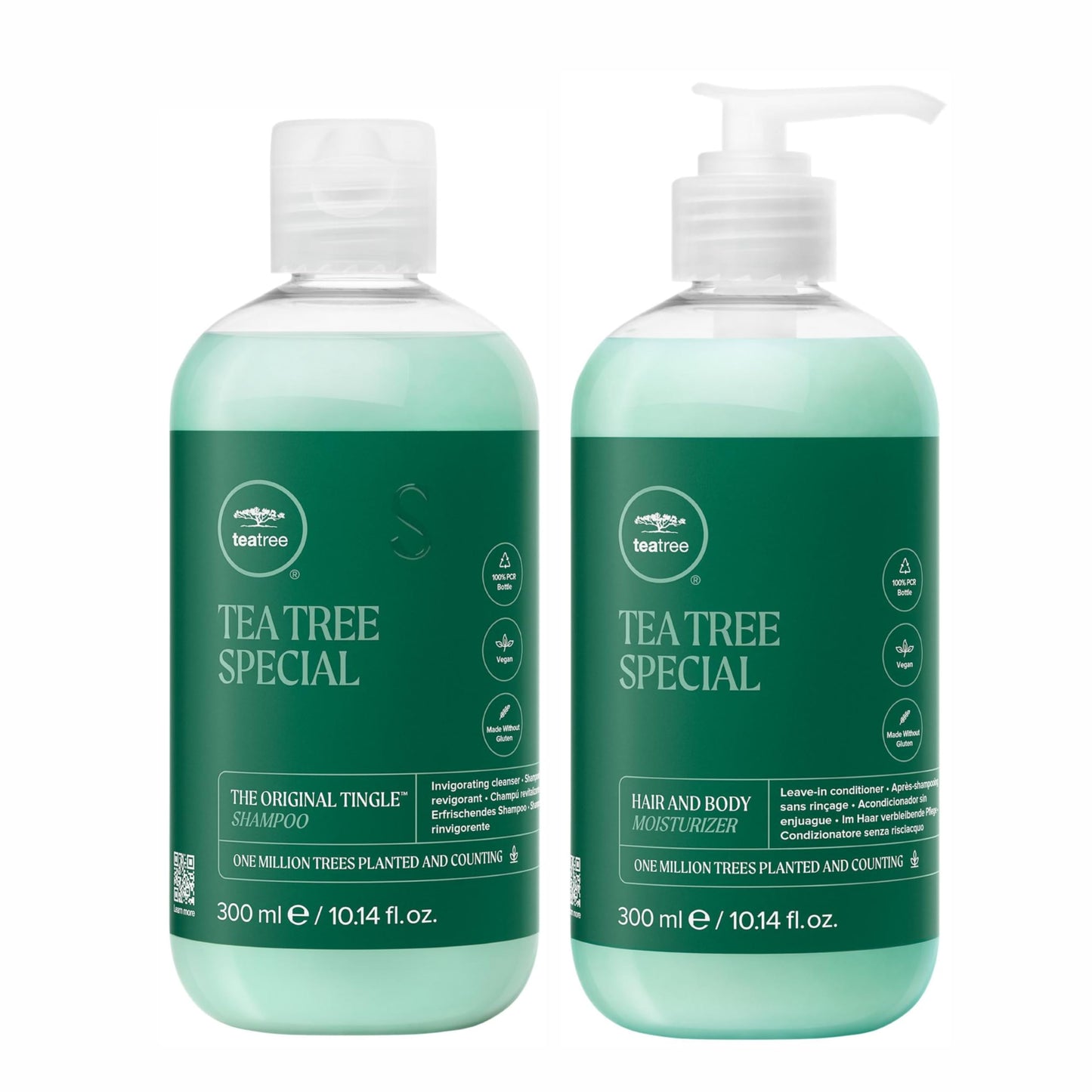Tea Tree Special Shampoo Deep Cleans, Refreshes Scalp Hair and Body Moisturizer Leave-In Conditioner, Body Lotion, For All Hair + Skin Types, 10.14 fl oz, Set