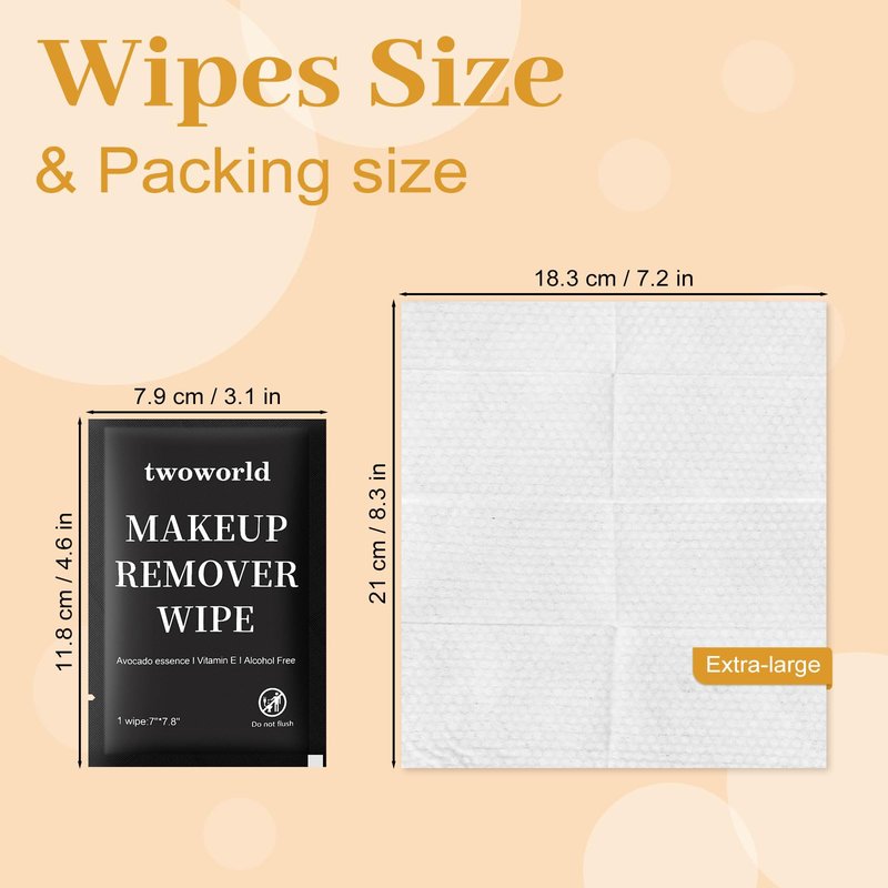 Makeup Remover Wipes Bulk Individually Wrapped,Travel Makeup Wipes Gentle for Face Cleansing Mascara Lipstick Travel Hotel（black,pack of 150)